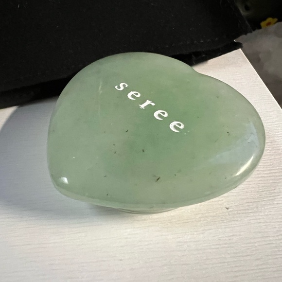 New Seree Green Aventurine Heart-Shaped Phone Pop Grip - Picture 3 of 6